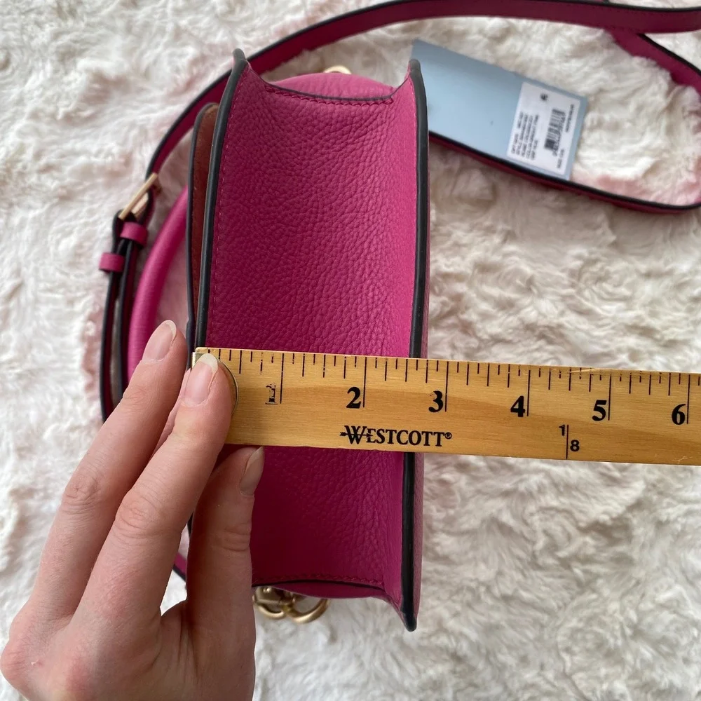 Antonio Melani Rosie Crossbody Bag Women Bright Pink Leather‎ Barbiecore Chic